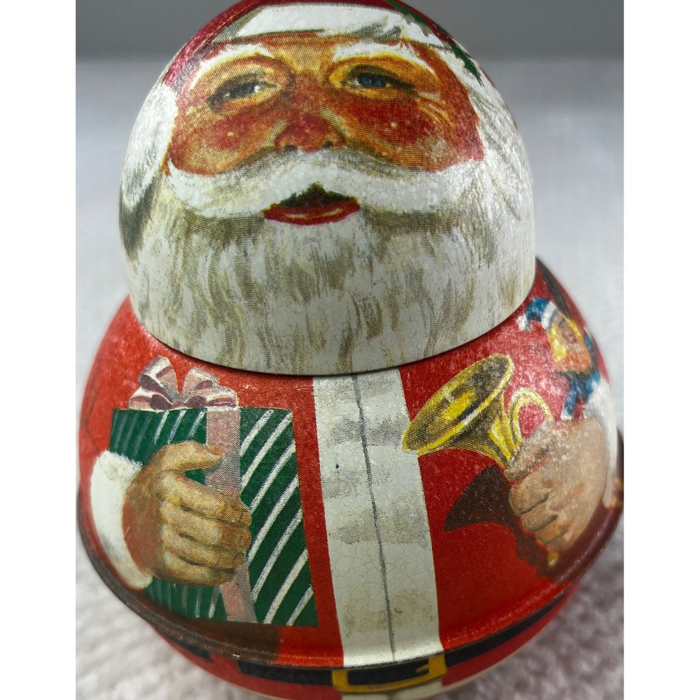 Vintage 1984 Bristol Ware‎ Santa Claus Tin Chein Industries Christmas Decor USA